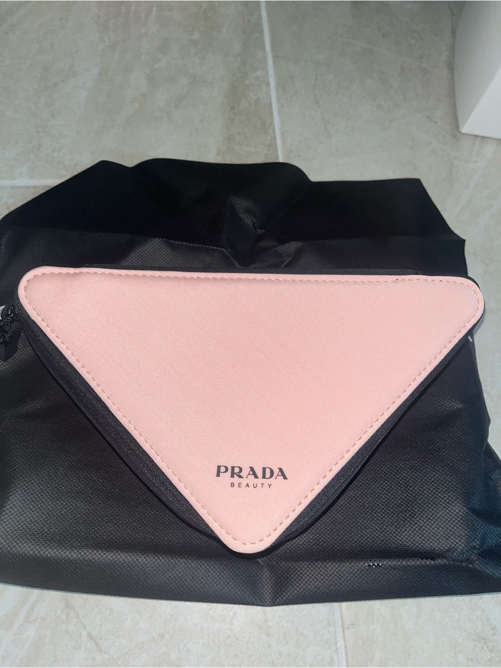 Prada Pink Triangle Cosmetic Case